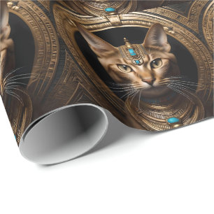 Papel De Presente Rainha do Nilo: Cleópatra o Gato em Headdress