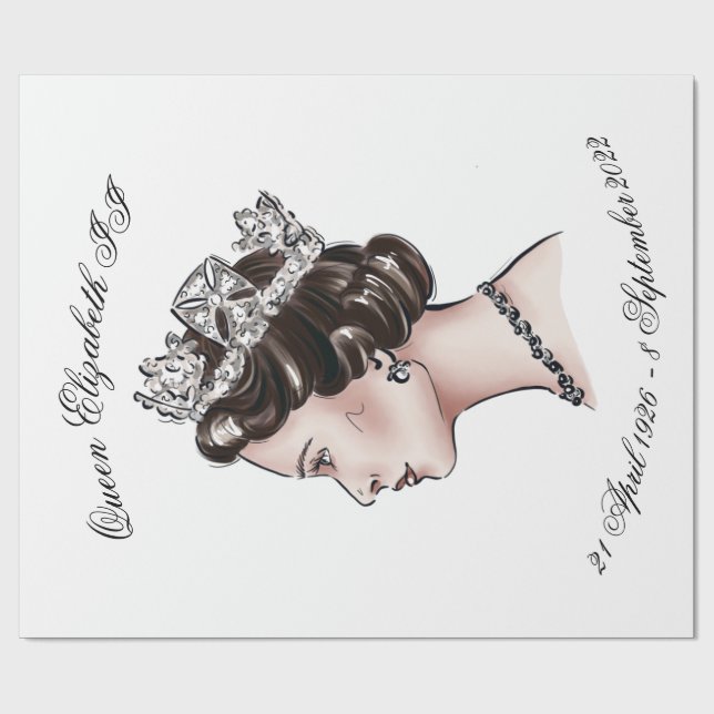 Papel De Presente Rainha Elizabeth II (Aberto)