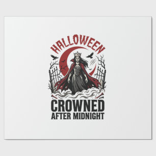 Papel De Presente Rainha Morta-Viva do Halloween Meia-Noite em Ascen