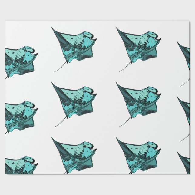Papel De Presente Raio de Manta, (birostris do Manta) (Barra)