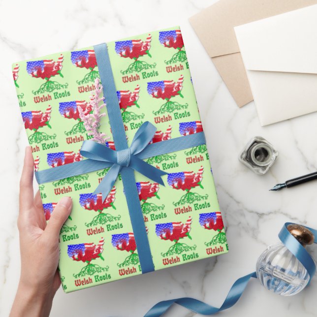 Papel De Presente Raízes Galesas Americanas (Presentear)