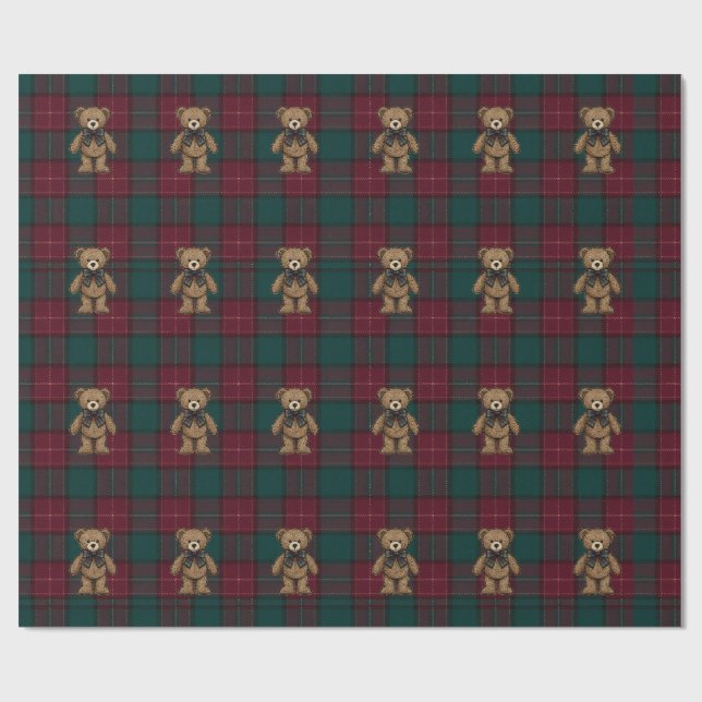 Papel De Presente Ralph Lauren Inspired Tartan Plaid Wrapping Paper (Aberto)