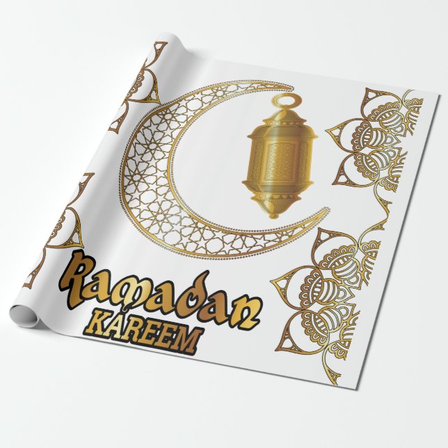 Papel De Presente Ramadan Kareem, Mubarak, (Desenrolado)