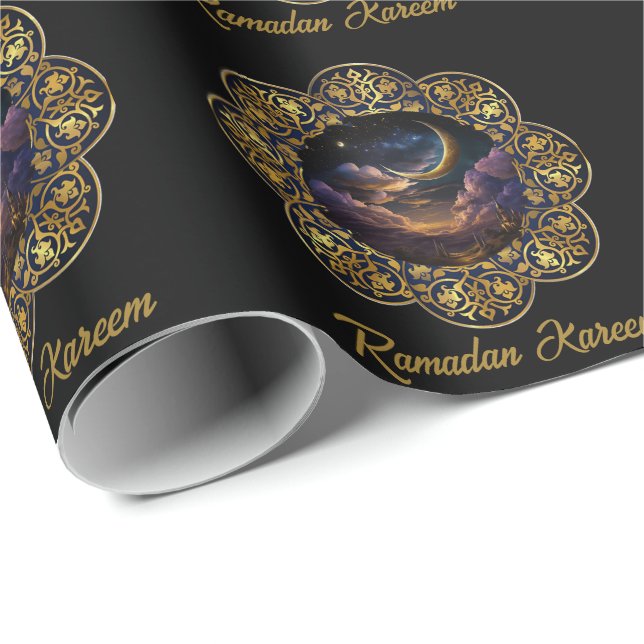 PAPEL DE PRESENTE RAMADAN KAREEM MUBARAK 2026 (Ponta do rolo)