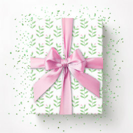 Papel De Presente Raminhos de Frutas em Rosa e Verde
