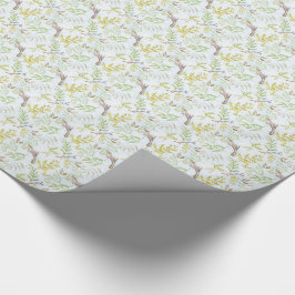 Papel De Presente *~* Ramo de Folhas Douradas Botânicas Verde