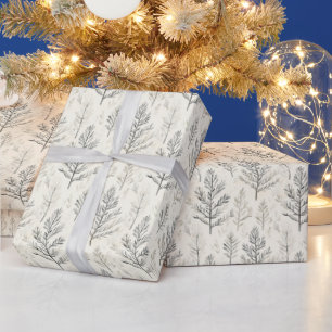 Papel De Presente Ramos de Árvore de Natal