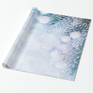 Papel De Presente Ramos de Pinheiro, Neve