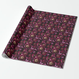 Papel De Presente Ranunculus Roxo Escuro, Um Fecho Espantoso.