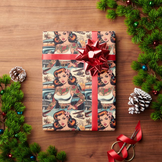 Papel De Presente Rapariga de Tatuagem do História em quadrinhos Ret (Presente de Natal)