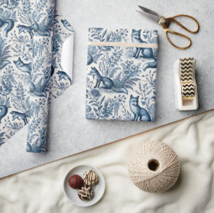 Papel De Presente Rapariga-Renapraia Toile Vintage Azul