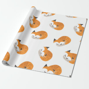 Papel De Presente Rapazes bonitinhos dormem num fundo branco. Mar