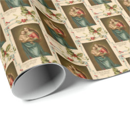 Papel De Presente Raphael Madonna Cristo Vintage Religiosa Infantil