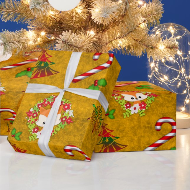 Papel De Presente Raposa de Natal giro (Criador carregado)