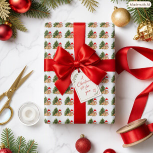 Papel De Presente Raposa Festiva de Natal Caprichosa Haliday