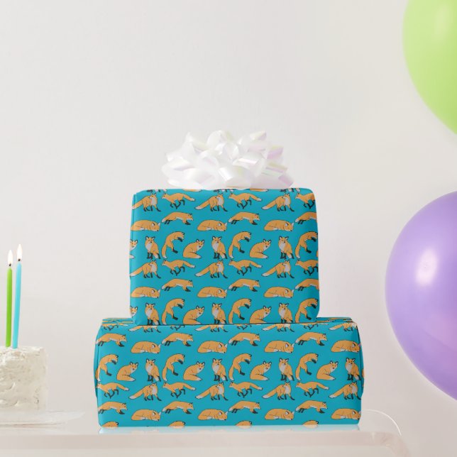 Papel De Presente Raposas Vermelhas (Presentes para festas)