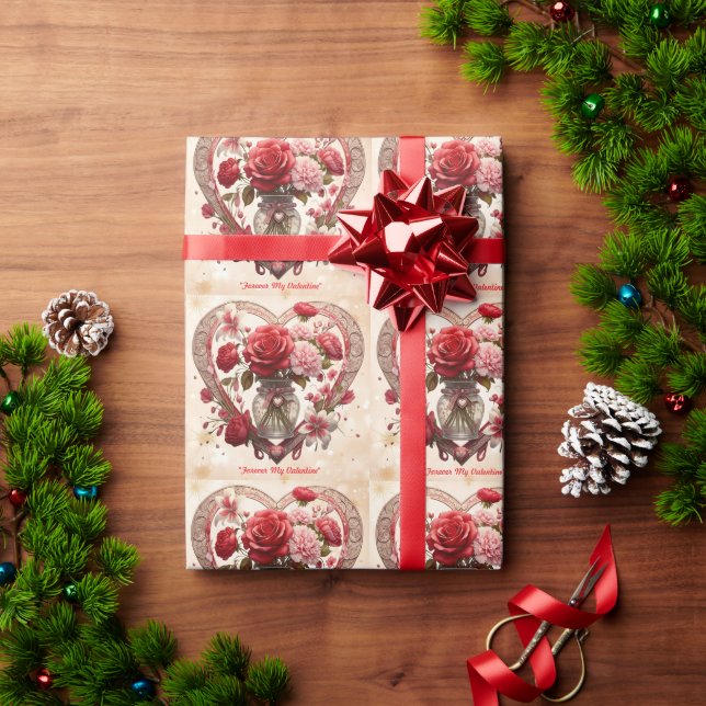 Papel De Presente "Raptura de Rosa radiante" (Presente de Natal)