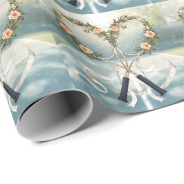 Papel De Presente Raquete de Ténis com Floral