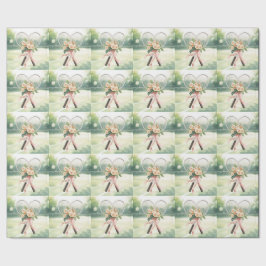 Papel De Presente Raquete de Ténis com Floral