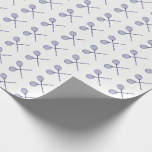 Papel De Presente Raquetes de Squash Cruzadas Azul