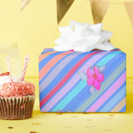 Papel De Presente Rascunho com papel azul e cor-de-rosa embutido