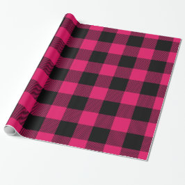 Papel De Presente Raspberry Black Hufalo Xadrez Buffalo Lumberjack