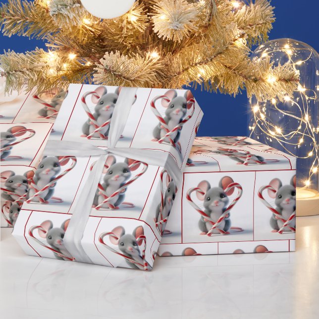 Papel De Presente Rato Com Coração De Caneta Adorável (Feriados)