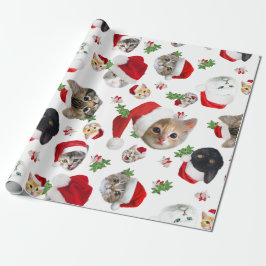 Papel De Presente Rato de gato engraçado e bolo de Natal