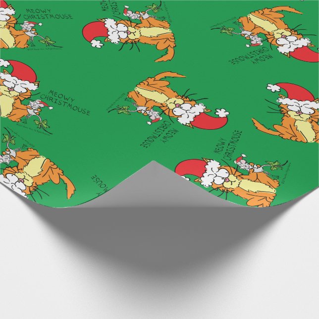 Papel De Presente Rato Gato de Cartografia de Natal Engraçado (Ponta)