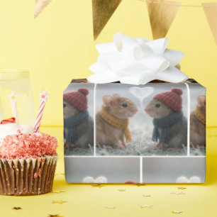 Papel De Presente Ratos Com um Coração Gelado