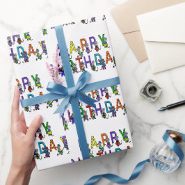 Papel De Presente Ratos de Aniversário Divertidos
