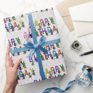 Papel De Presente Ratos de aniversário divertidos com Bolinhas