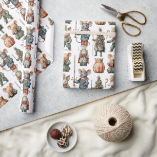 Papel De Presente Ratos de Natal Caprichosos do Quebra-Nozes