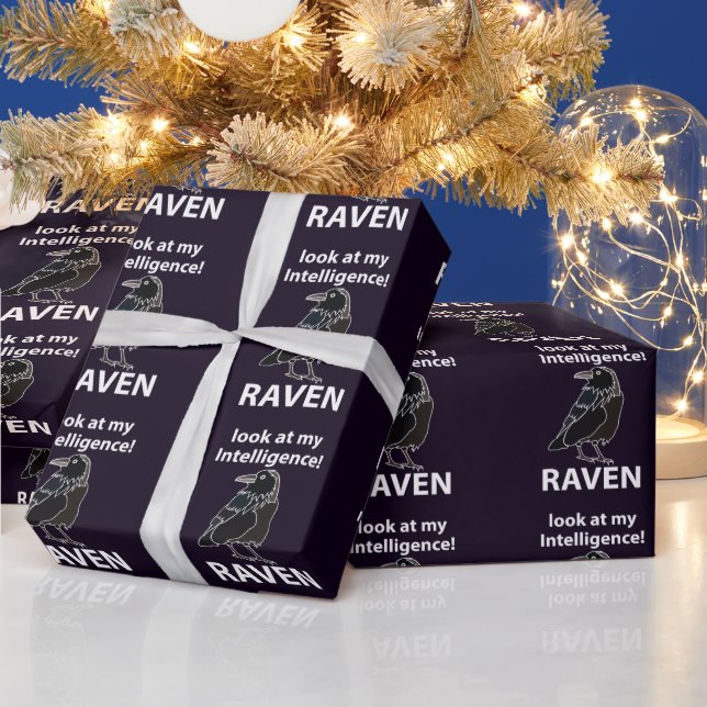 Papel De Presente Raven Olhe Minha Inteligência Raven (Feriados)