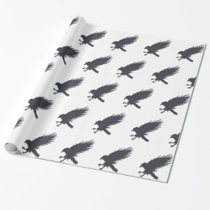 Papel De Presente Raven preto voador - Escolha a cor de fundo