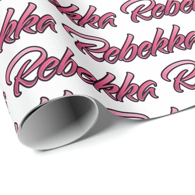 Papel De Presente Rebekka faded pink personalisiertes Geschenkpapier (Ponta do rolo)