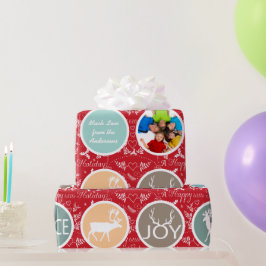 Papel De Presente Rebelde de Feliz de Natal da Família Mint