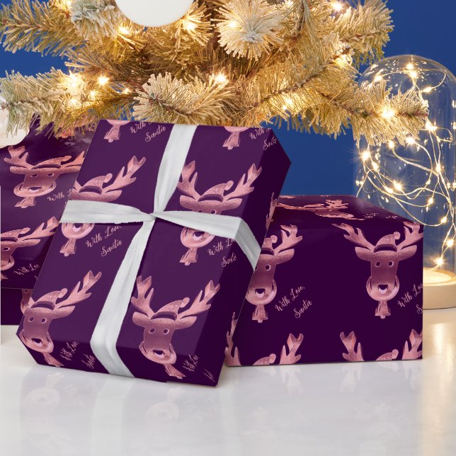 Papel De Presente Rebelde Roxo Rosa Moderno - Fácil Natal (Feriados)