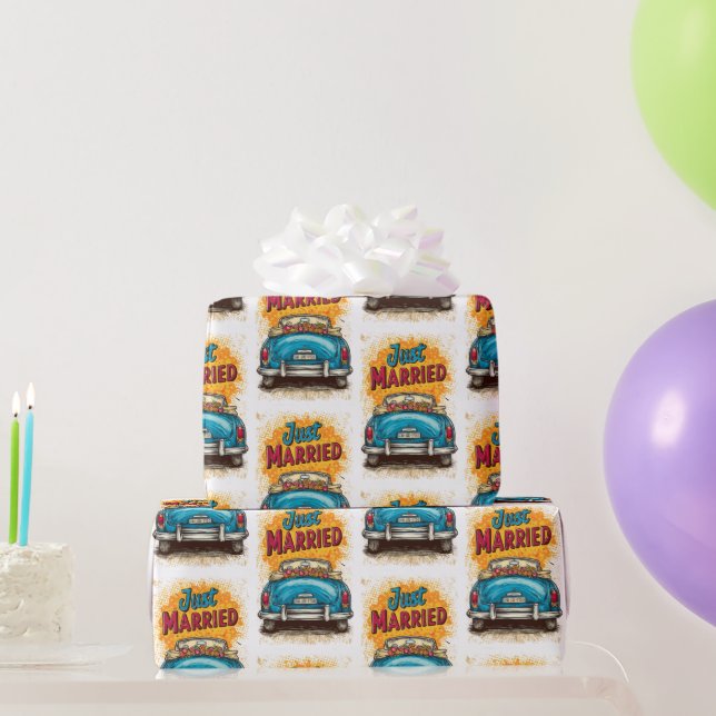 Papel De Presente Recem casados pop Art (Presentes para festas)