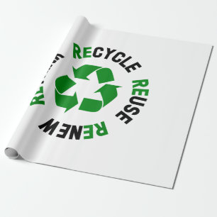 Papel De Presente Recicle Reutilize Renove Repense Dia da Terra Ambi