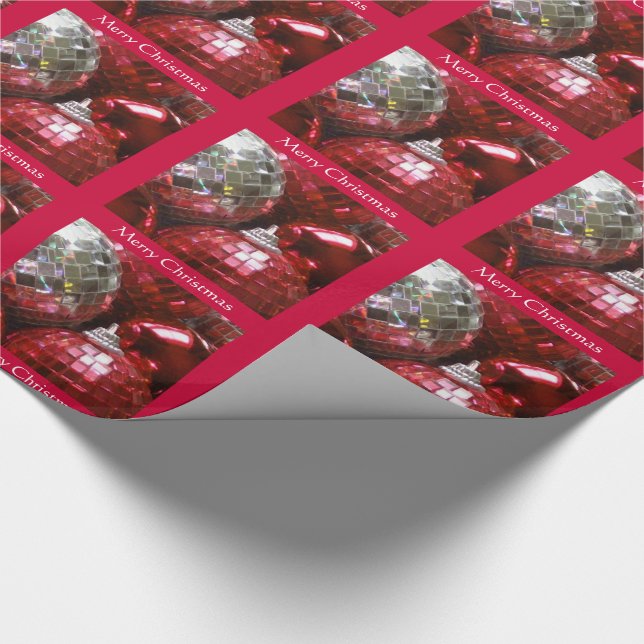 Papel De Presente Red Baubles - Folha de Natal Feliz (Ponta)