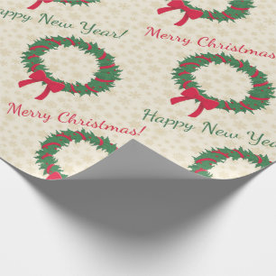 Papel De Presente Red Berries Holly Felry Natal