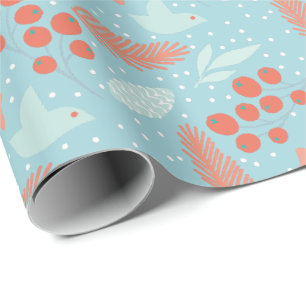 Papel De Presente Red Berry Blue Berry Natal