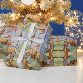 Papel De Presente Red Breast Bird Gift Wrapping Paper