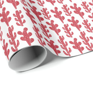 Papel De Presente Red Cactus Plant