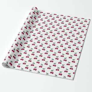 Papel De Presente Red Cherries Morden Pattern