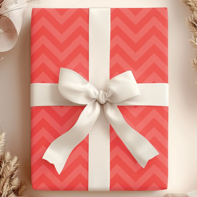 Papel De Presente Red Chevron Zigzag (Criador carregado)