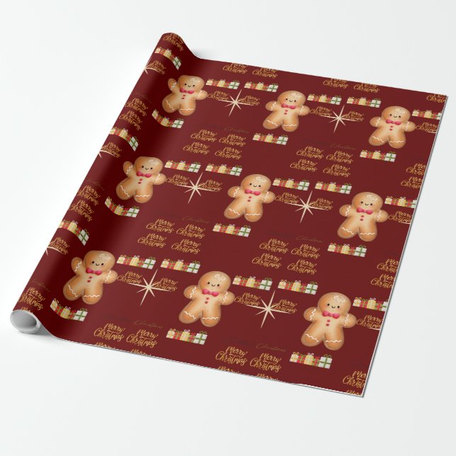 Papel De Presente red Christmas  happy day and Christmas stocking (Desenrolado)
