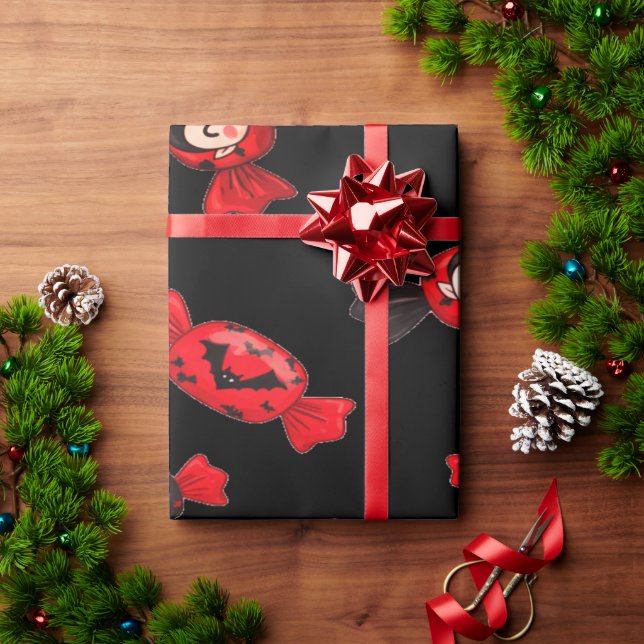 Papel De Presente Red Dracula Candy Para O Halloween (Presente de Natal)