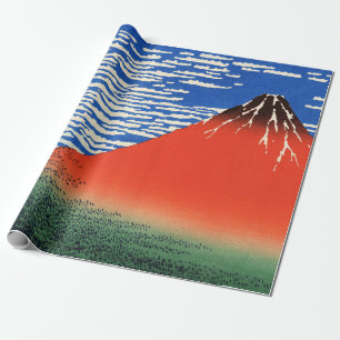 Papel De Presente Red Fuji Hokusai Ukiyo-e - Desoupágina de Arte Jap